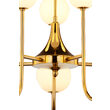 Candelabru modern geometric auriu abajururi sticla opal 10xG9/60W Selen 1942 Jupiter